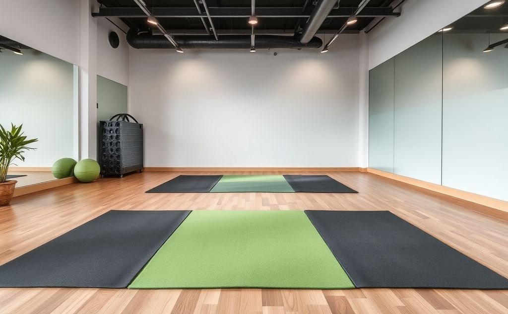 Clean gym mats for a fresh workout space.