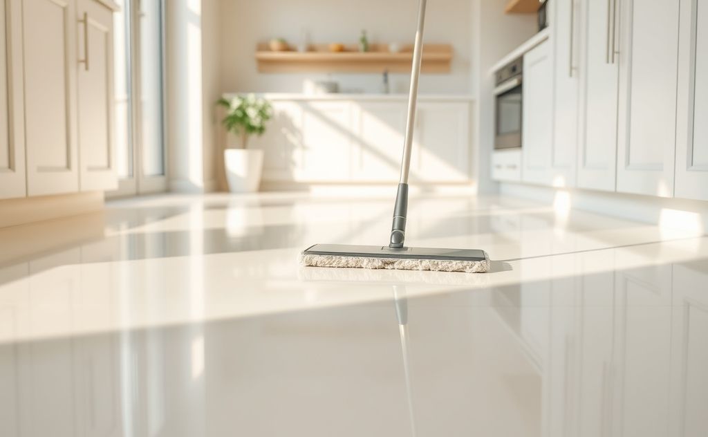 Clean vinyl floors using vinegar solution