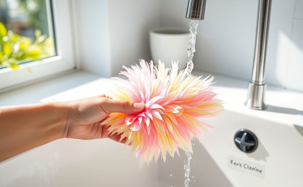 Cleaning a synthetic feather duster with ease