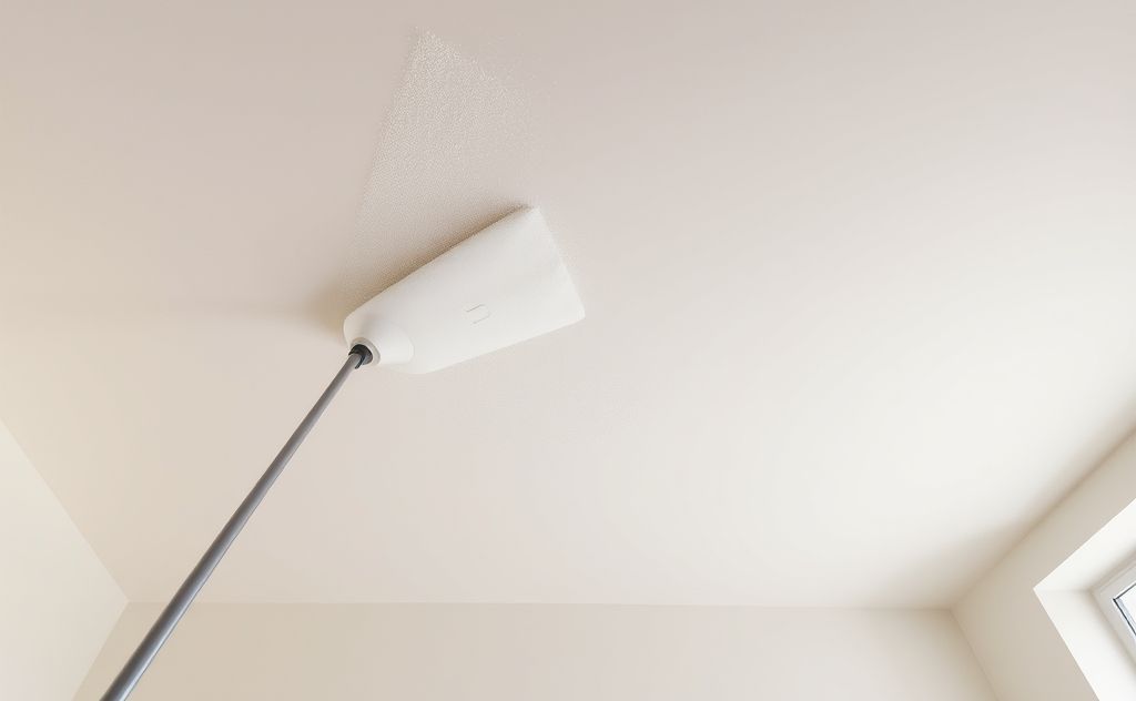 Cleaning dust from high ceilings effectively.