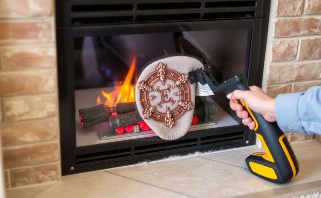 Cleaning electric fireplace glass with tools and tips