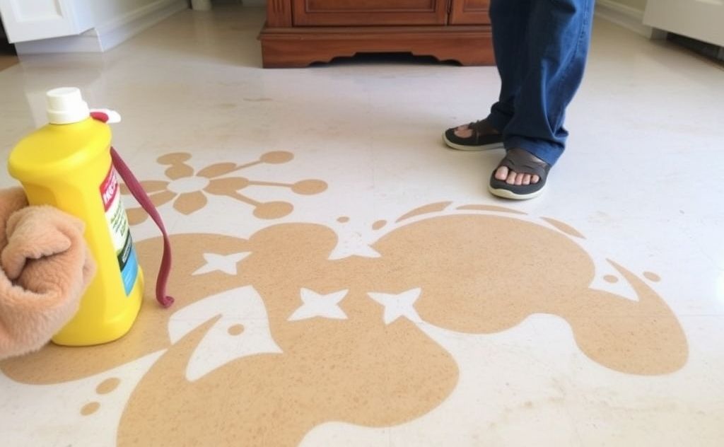 Cleaning pet stains on linoleum floors