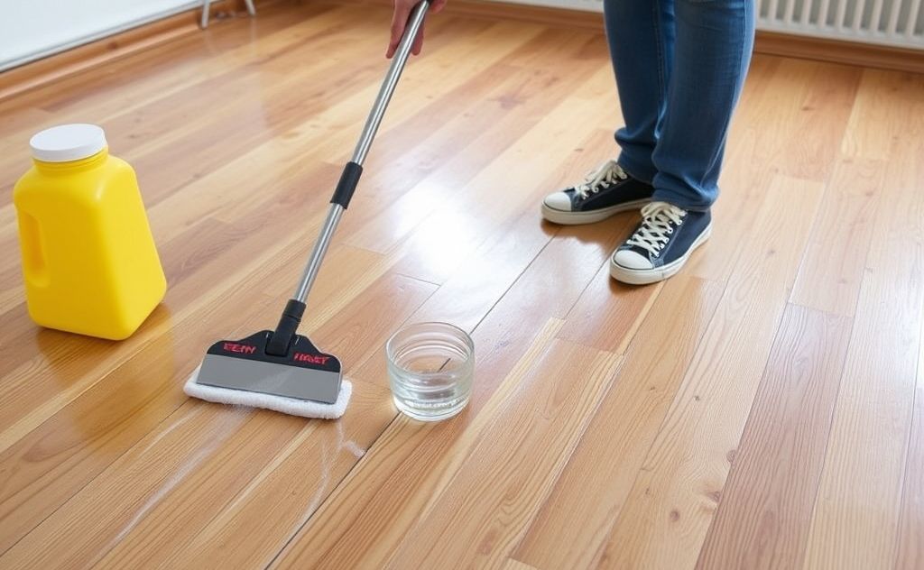 Cleaning sticky wood floors made easy and effective.