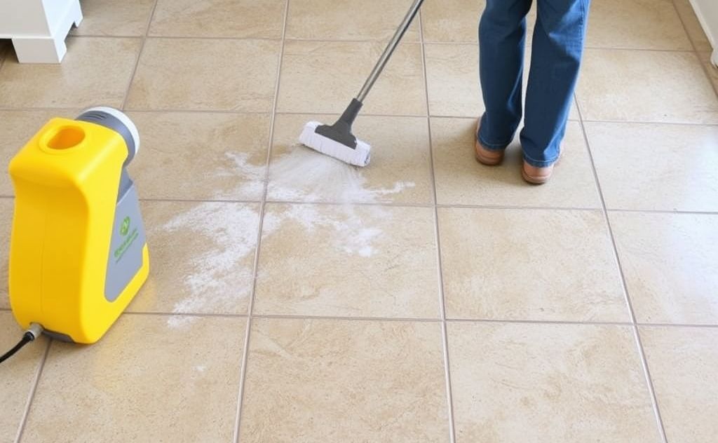 Cleaning textured ceramic tile floors made easy.