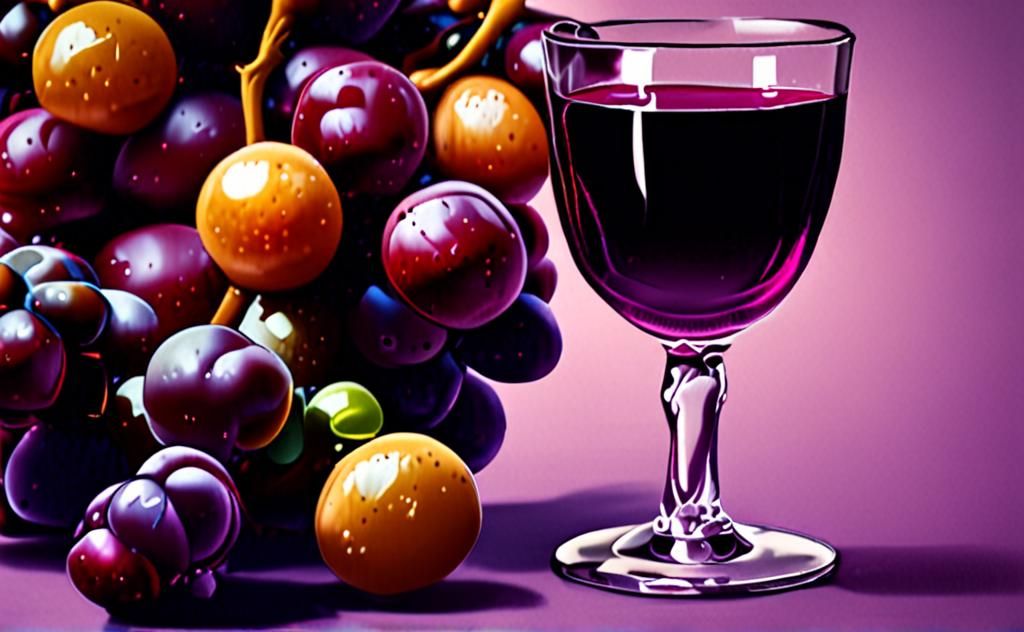 Close-up of grape juice in a glass, rich purple hue