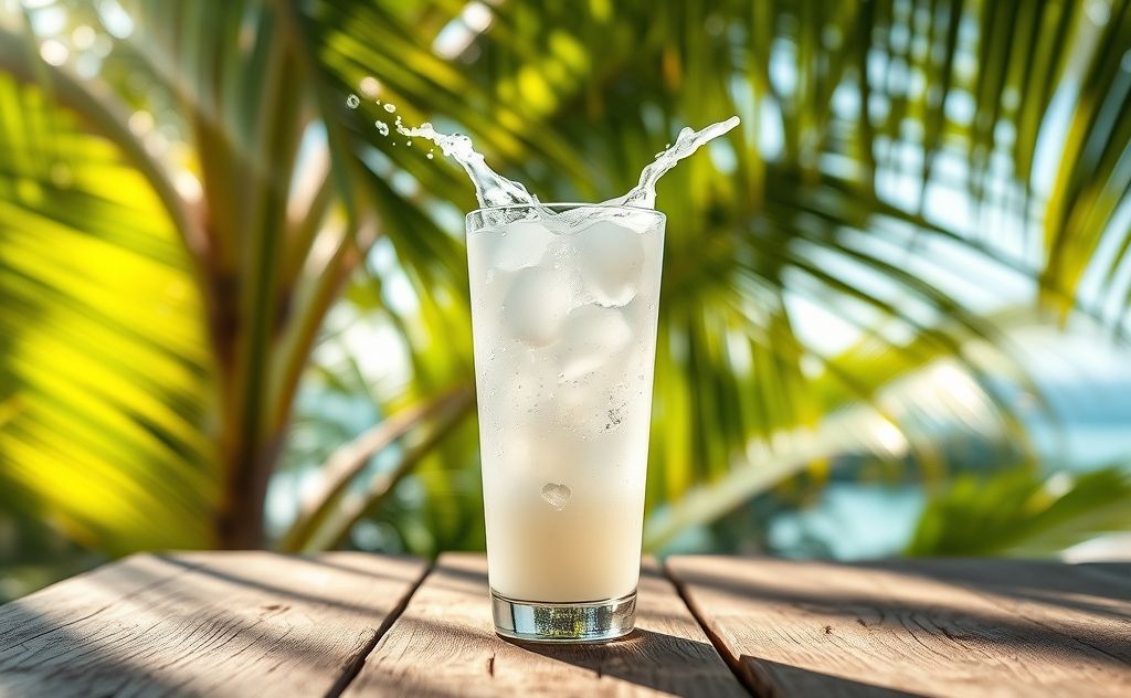 Coconut water enhances hydration and flavor