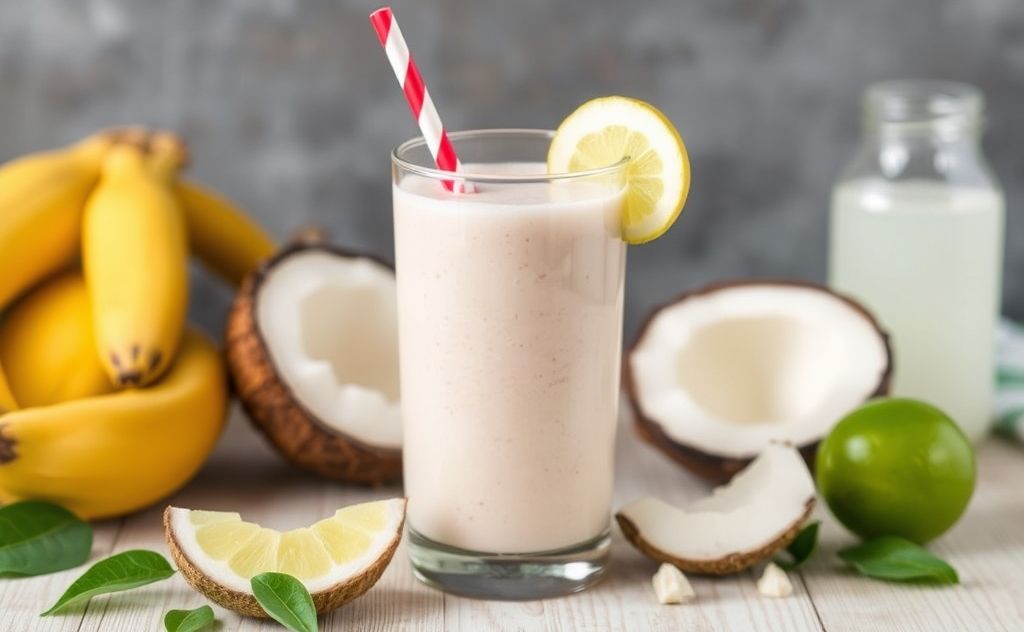 Coconut water enhances smoothie flavor and nutrition.