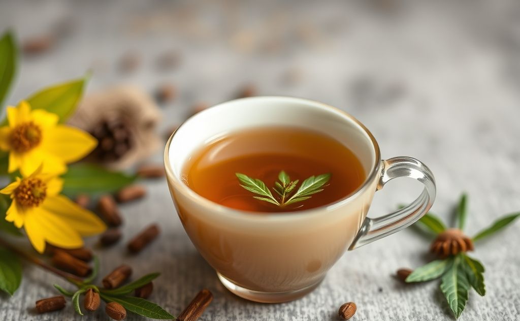 Coffee as a herbal infusion in a cup