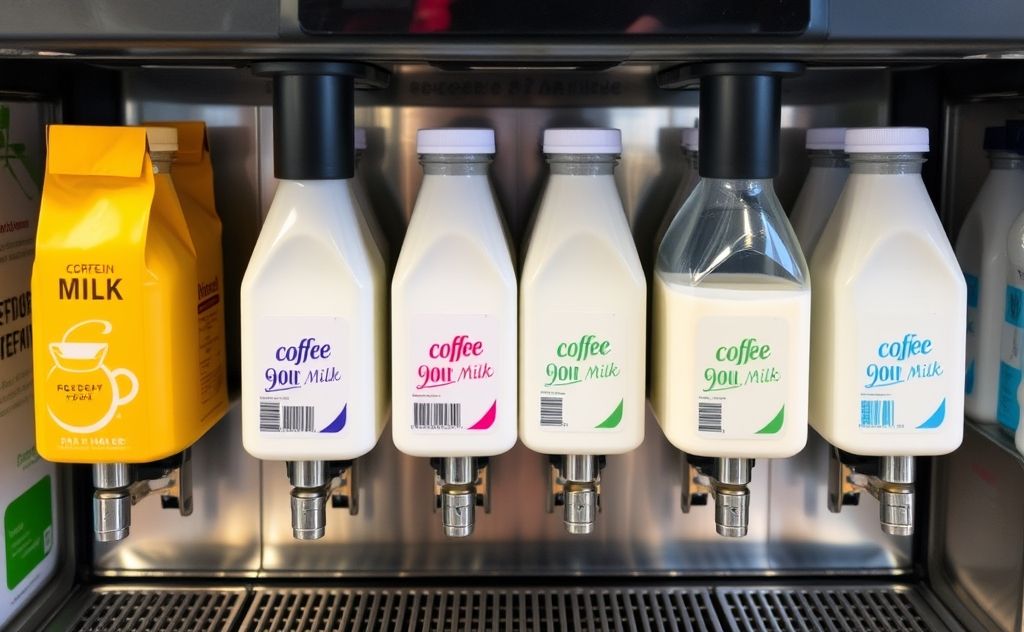 Coffee machine milk options at convenience stores