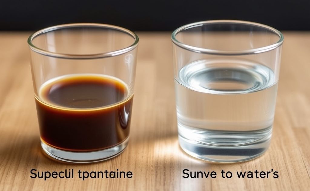 Coffee's surface tension compared to water's