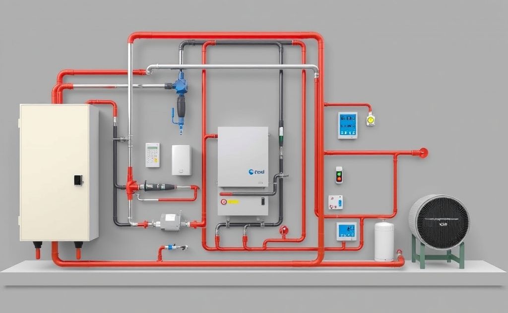 Cold and hot water distribution system layout