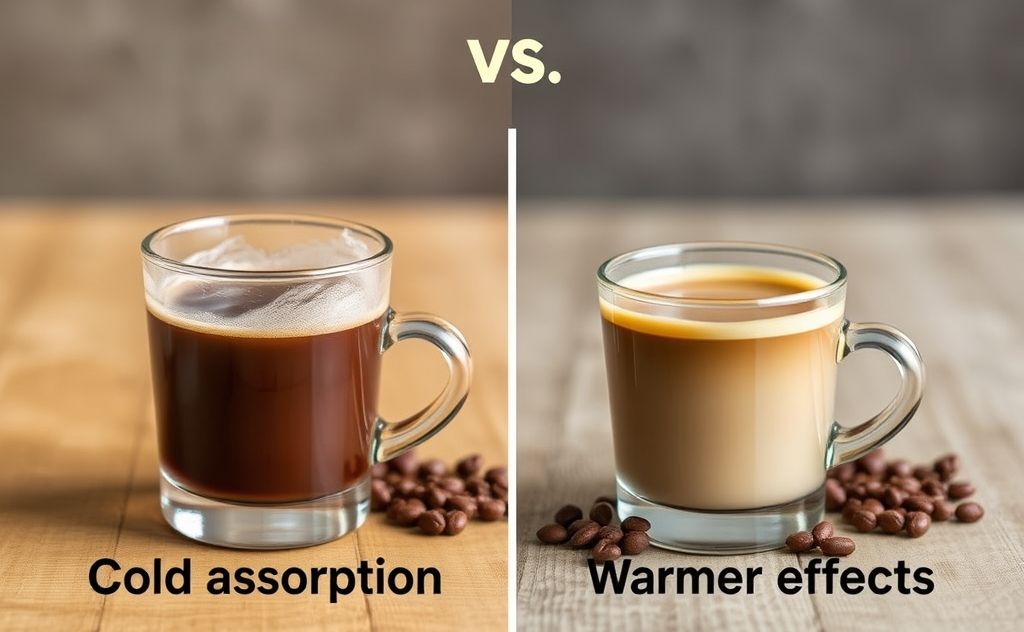 Cold coffee absorption vs warmer coffee effects