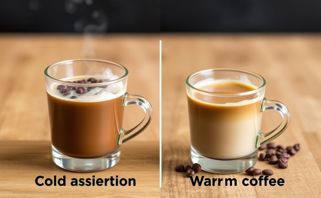 Cold coffee's absorption compared to warm coffee