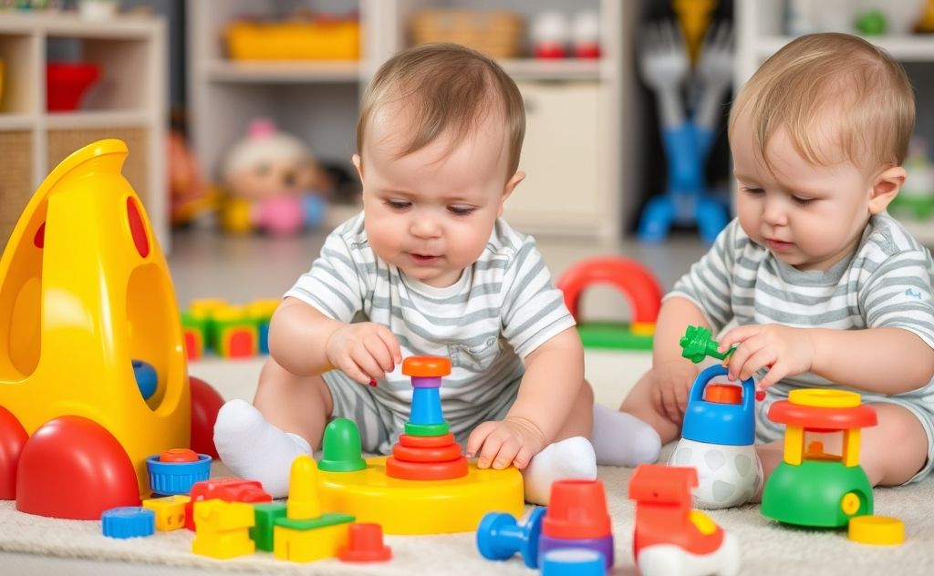 Colorful toys and playful activities for engaged toddlers.