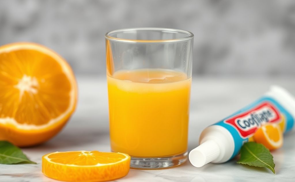 Combination of orange juice and toothpaste harmful