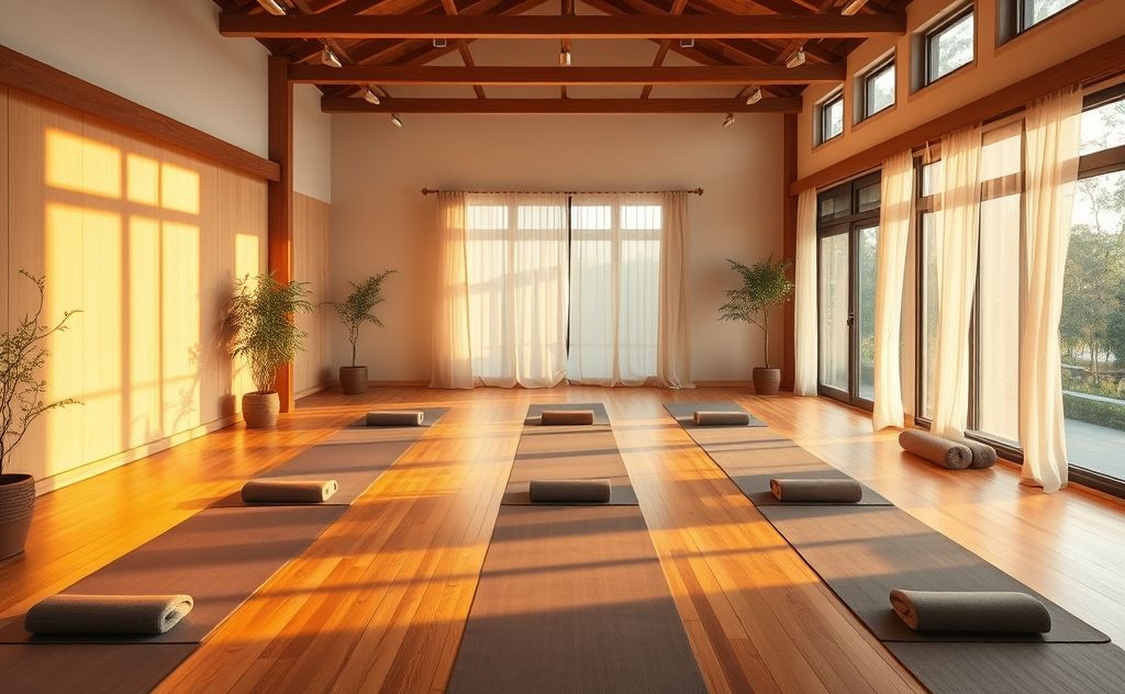 Comfort and warmth in a yoga studio with infrared heating.
