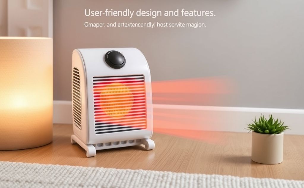 Compact heater with user-friendly design and features