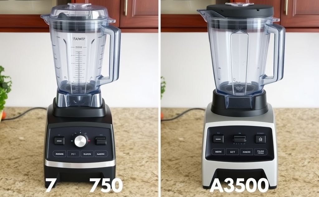 Compare Vitamix 750 and A3500 blenders side by side