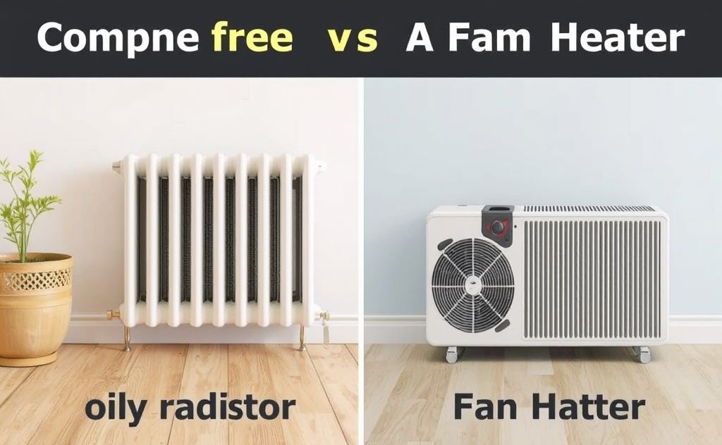 Compare oil radiator and fan heater efficiency