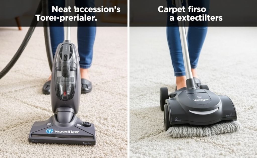 Compare vacuum cleaner and carpet sweeper features.