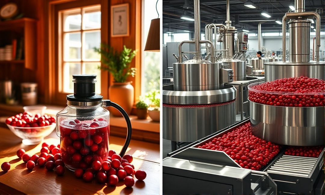 Comparing home and commercial cranberry juice extraction