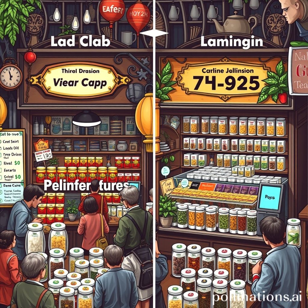 Tea shop vs online store pricing