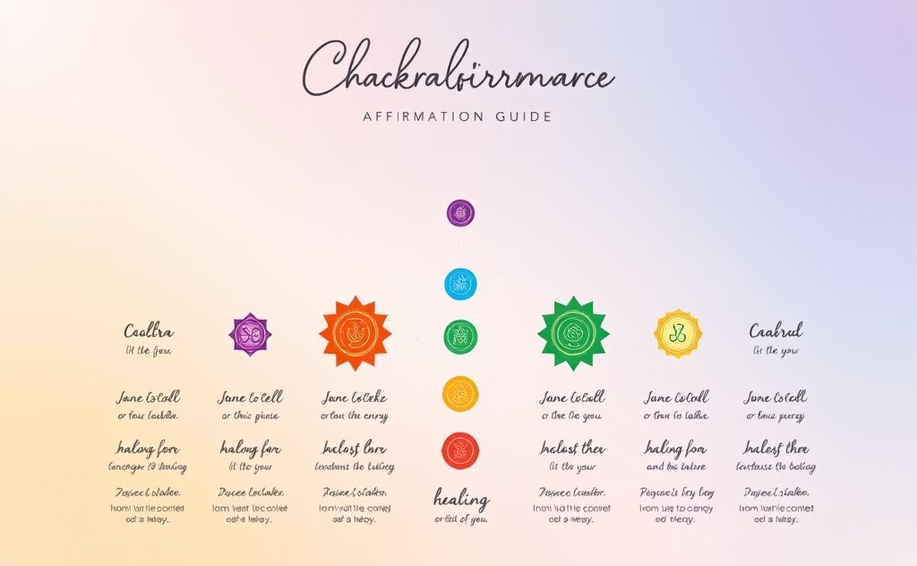 Complete Chakra Affirmation Guide with symbols