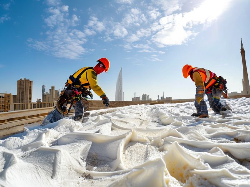 تطبيق عزل الفوم على الأسطح بالرياض