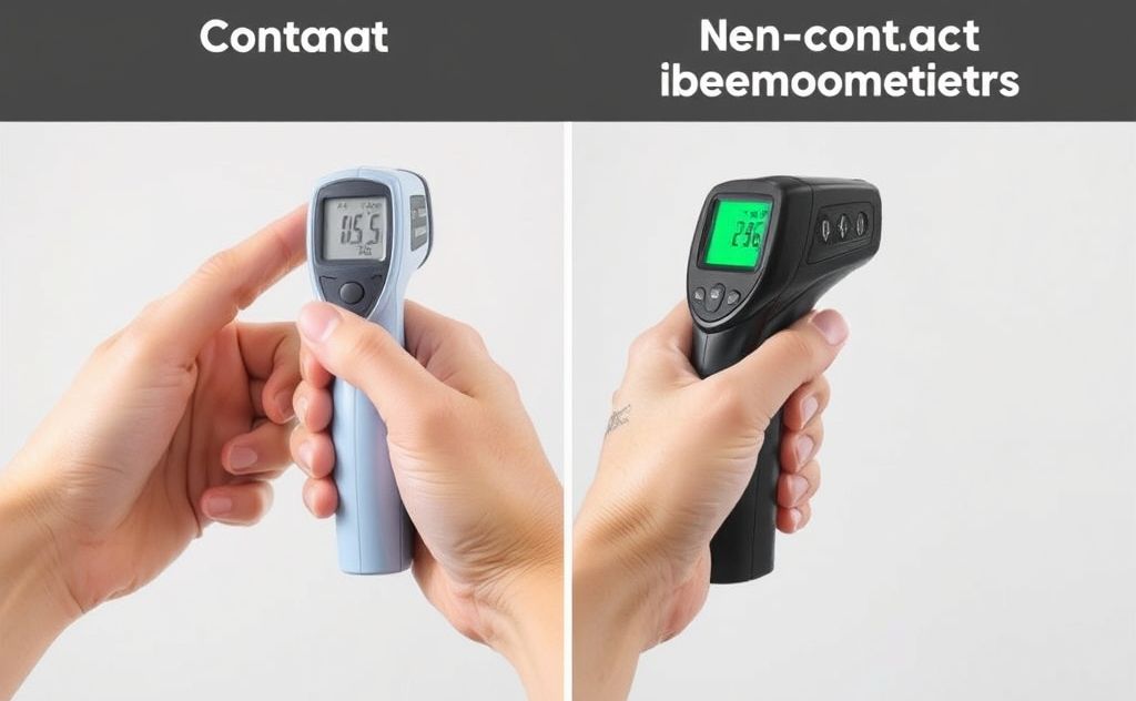 Contact and non-contact thermometers comparison