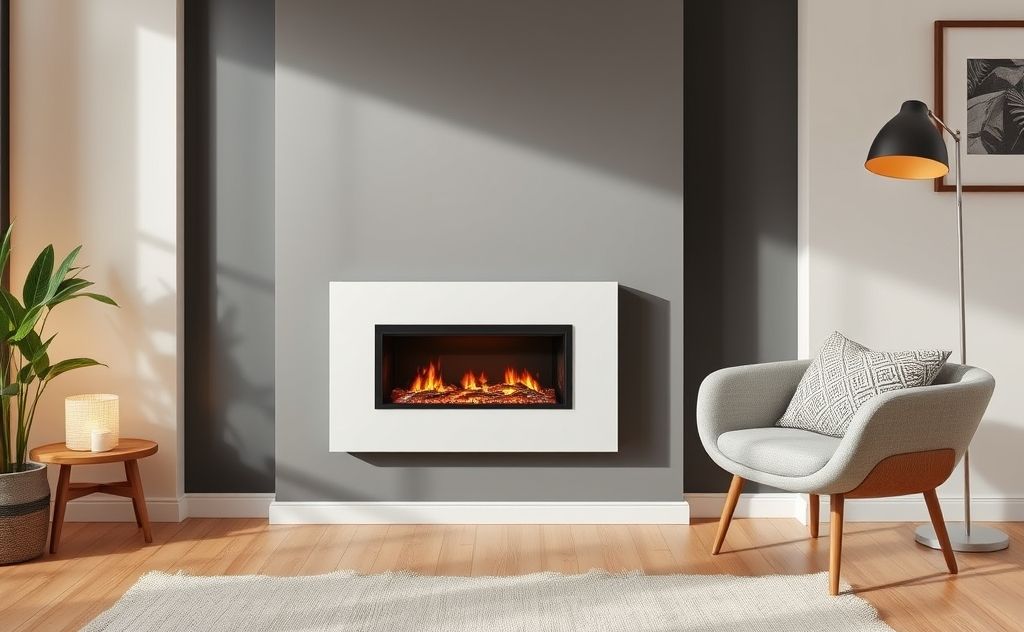 Contemporary heater in a stylish modern room setup
