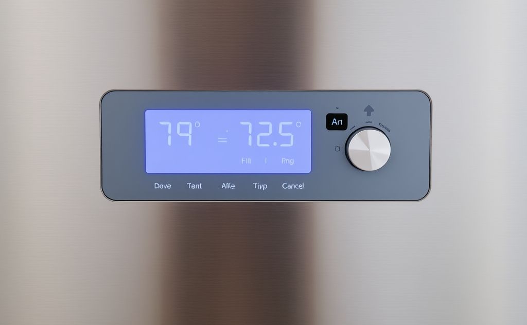 Control panel with temperature settings Samsung fridge