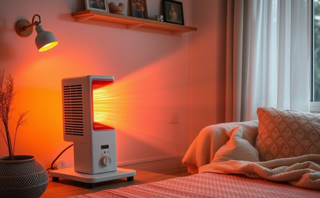 Convection heater warming a cozy room scene