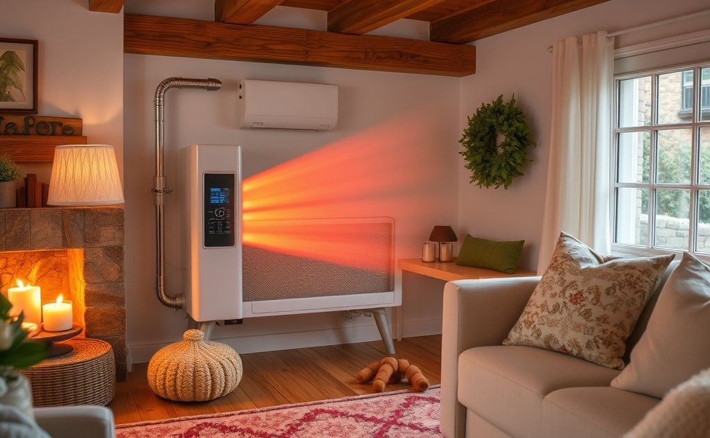 Convection heating system in a cozy home setting