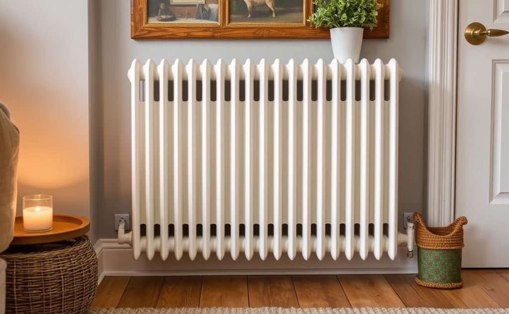 Convection radiator in a cozy home setting