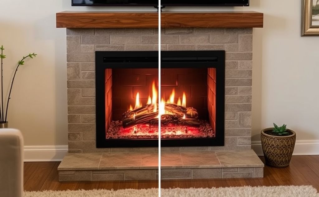 Convert gas fireplace to electric for cozy warmth