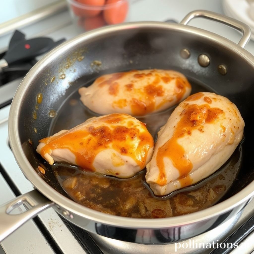 Cooking the marinated chicken