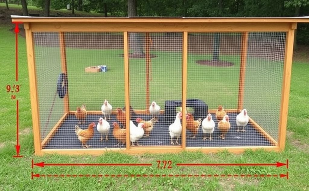 Coop size for 10 chickens 100 square feet