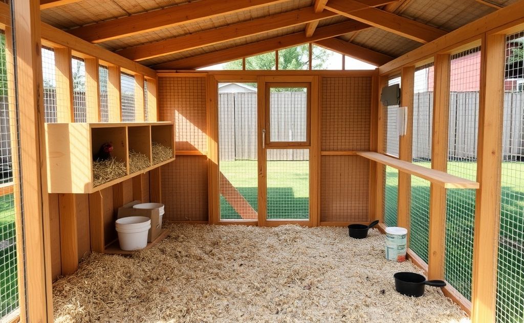 Coop size for 12 chickens space needed 100 sq ft