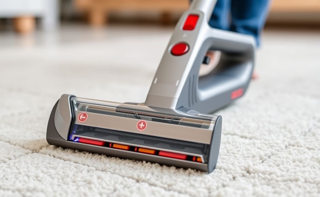 Cordless vacuum with clear battery indicators