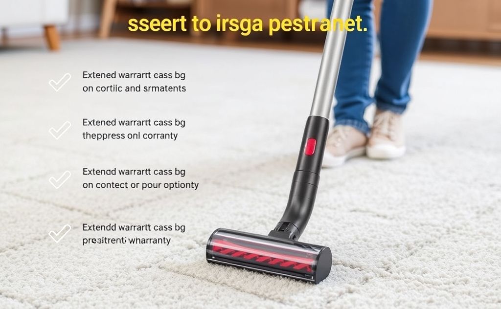 Cordless vacuum with extended warranty options.