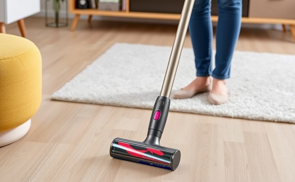 Cordless vacuum with fast charging features.