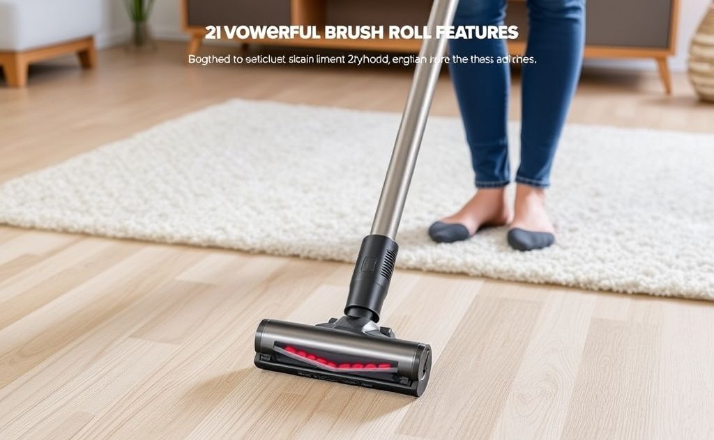 Cordless vacuum with powerful brush roll features