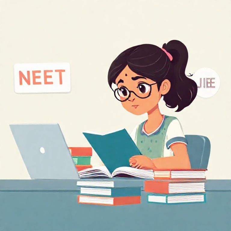 Nirjara studying for NEET and JEE