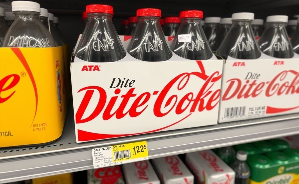 Cost of a 12 pack of Diet Coke on a store shelf