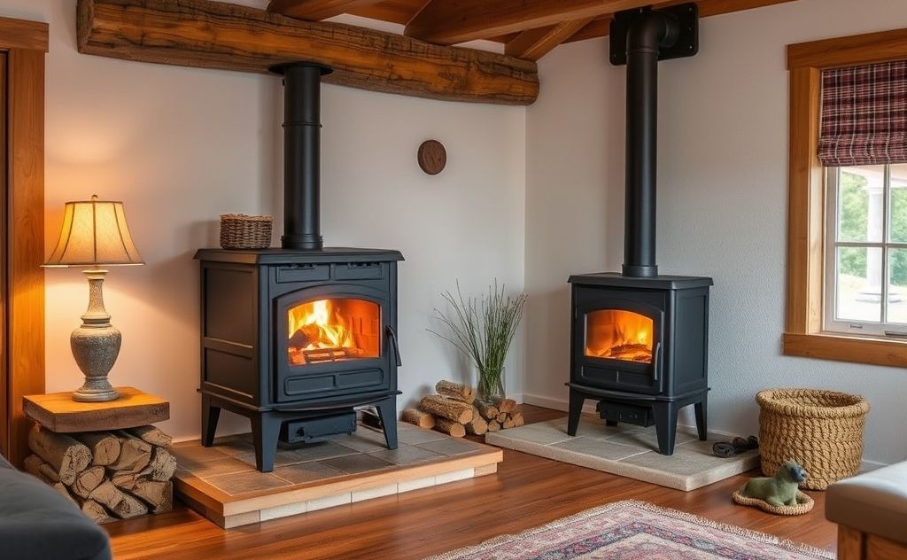 Costs of installing a wood stove in a cozy home setting