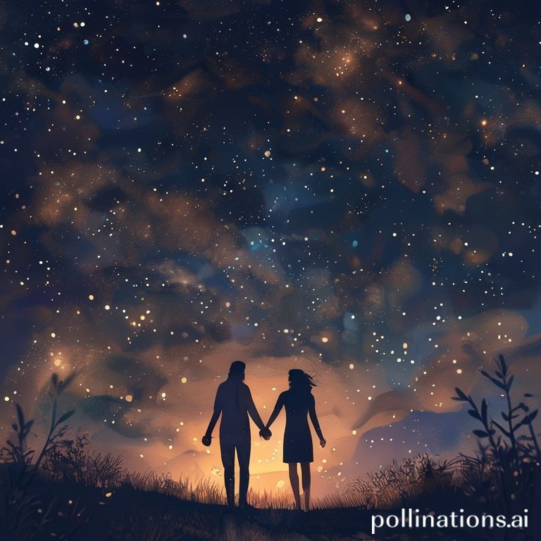 Yıldızların Altında El Ele Tutuşan Çift