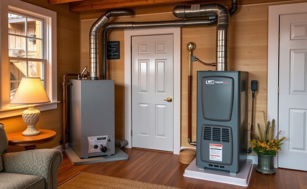 Cozy home with a modern gas furnace providing warmth and comfort.
