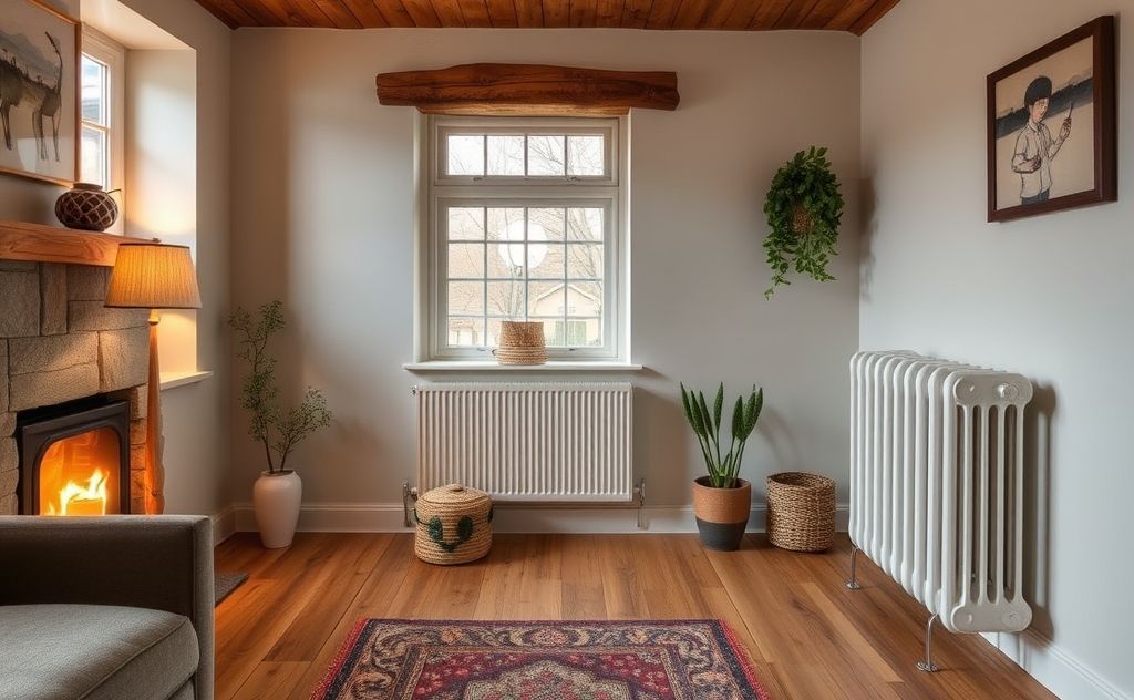 Cozy home with efficient radiator heating system