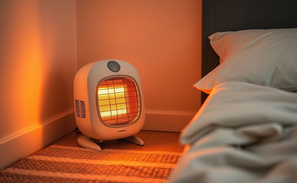 Cozy small room heater with warm ambiance