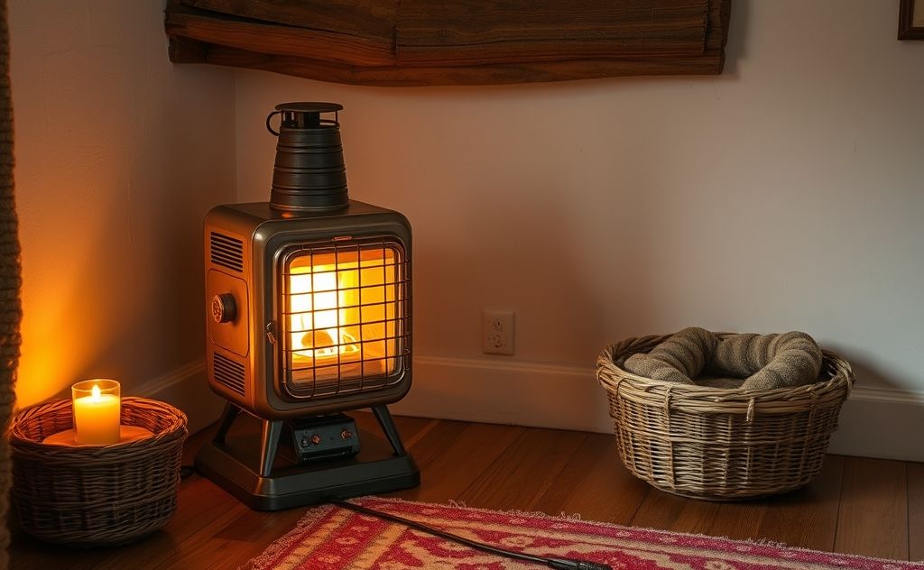 Cozy vintage heater for warm ambiance